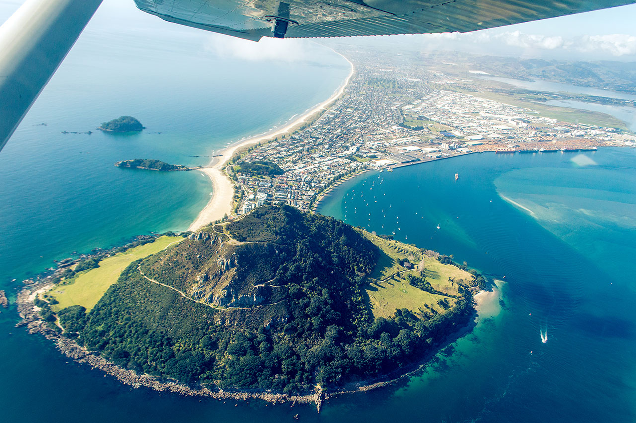 Skydive Views of Mount Maunganui, New Zealand 